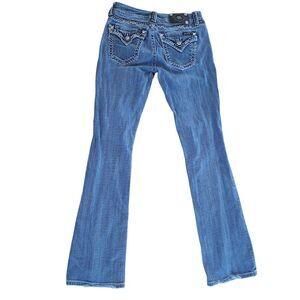 Miss Me Jeans Women's Embellished Bootcut Jewelled Distressed Denim Size 28 x 32